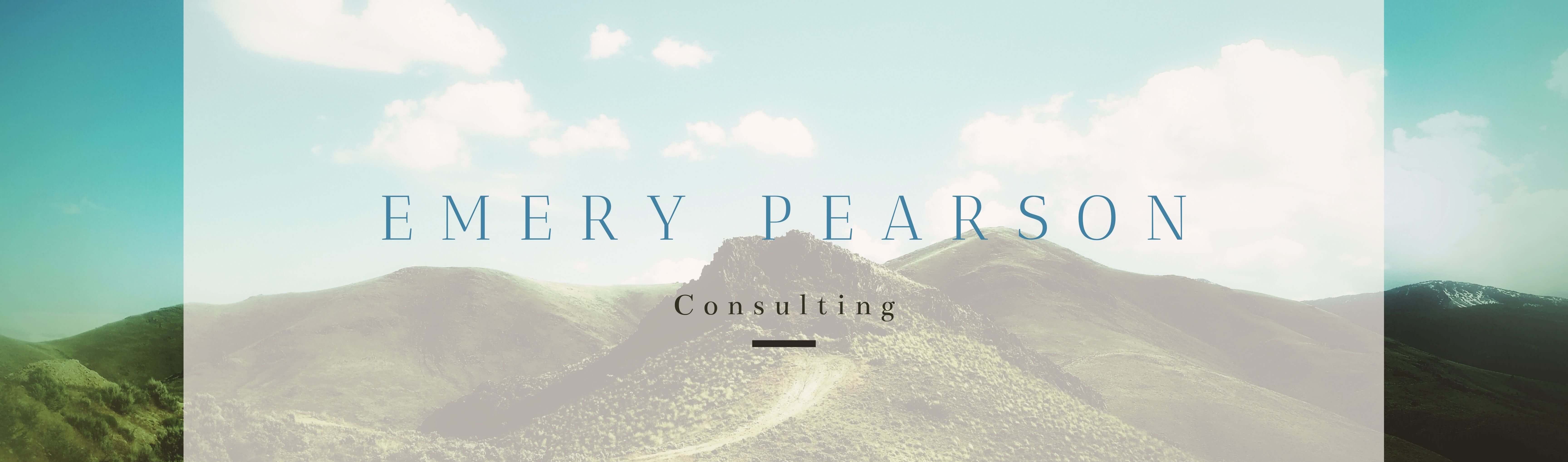 Emery Pearson Consulting overlayed on colorful hills